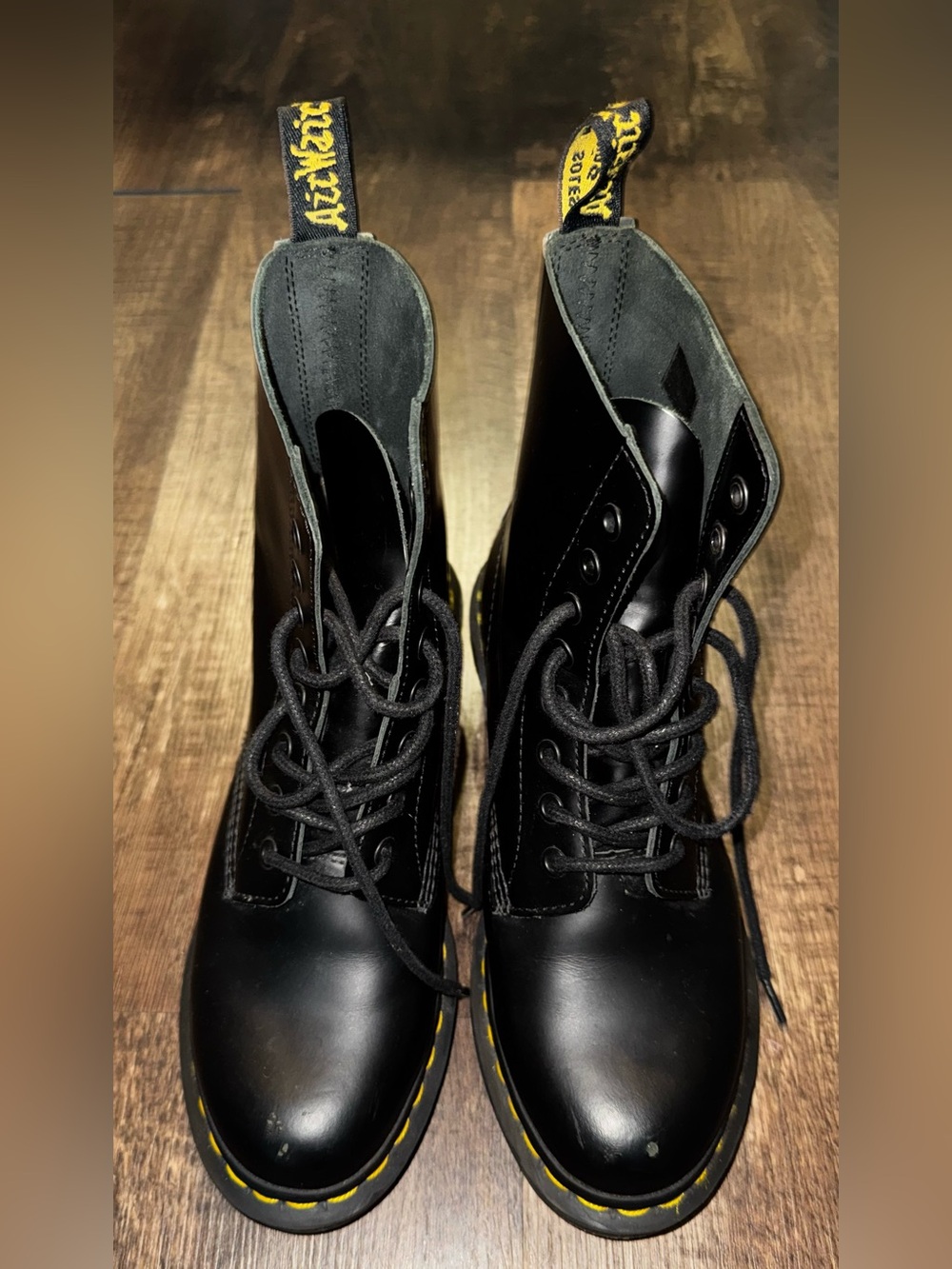 Dr. Martens Black Heeled Leather Lace-Up Boots EUC